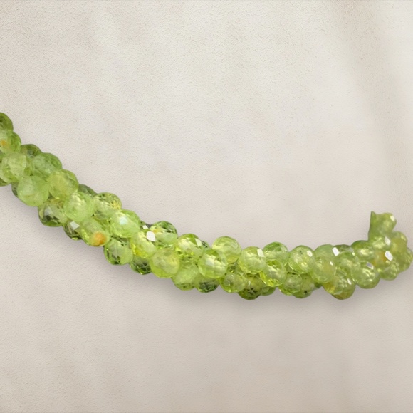 Peridot Beaded Three Layer Twisted Necklace - Picture 3 of 3